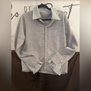 Gray Women's Cardigan Sweater